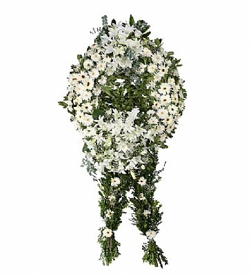 Gerbera-Lilyum Beyaz Tek Katl elenk