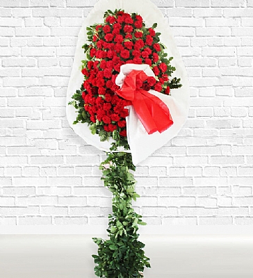 Ayakl Karanfil Sepeti Krmz karanfil ile hazrlanm dn elenkleri.