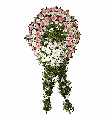 Pembe-Beyaz Gerberalar Tek Katl Ayakl elenk